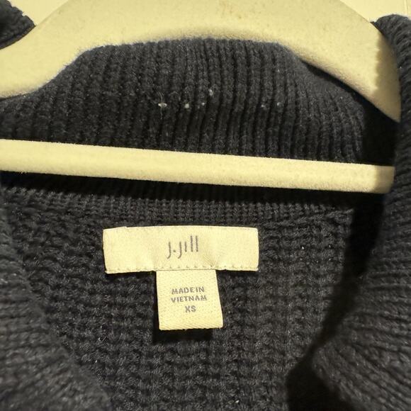 J Jill Navy Blue Cotton Cardigan Sweater Size XS - Picture 3 of 5